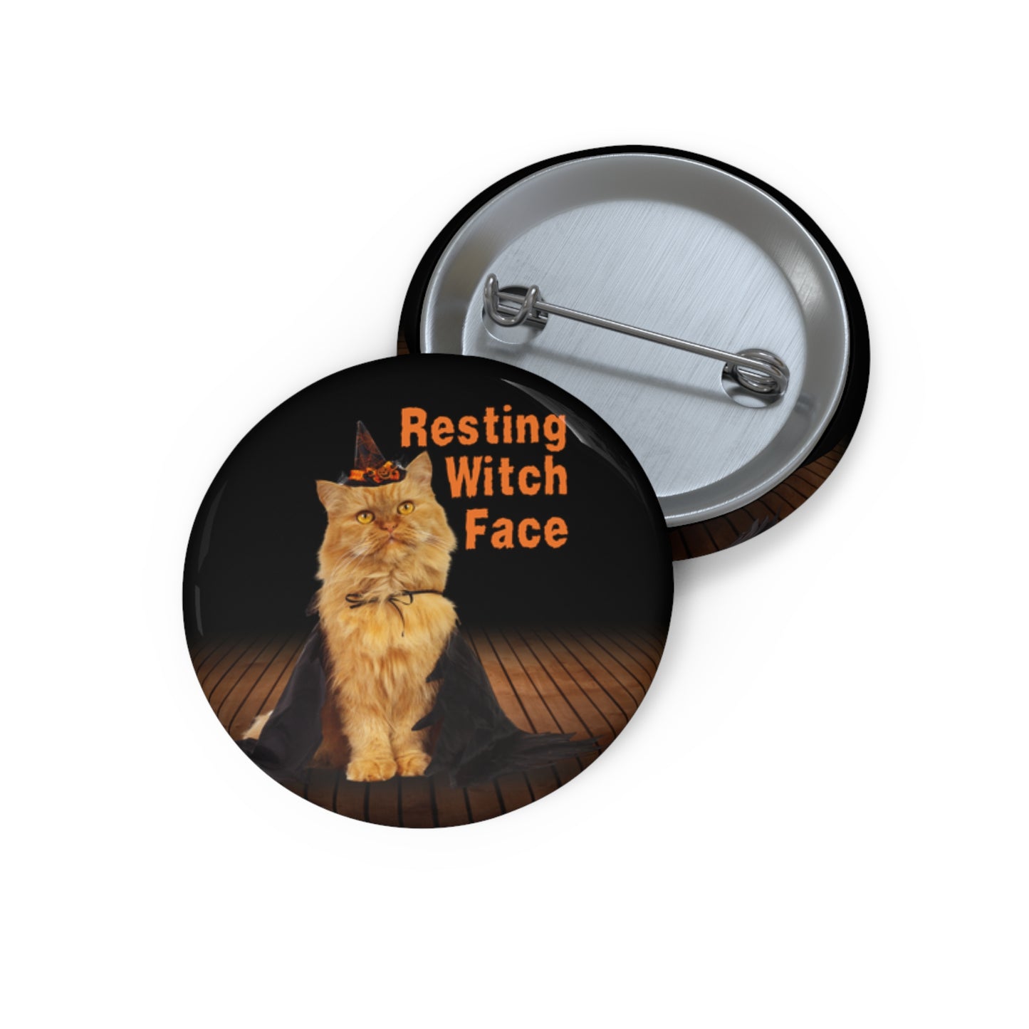 Resting Witch Face Pin Buttons