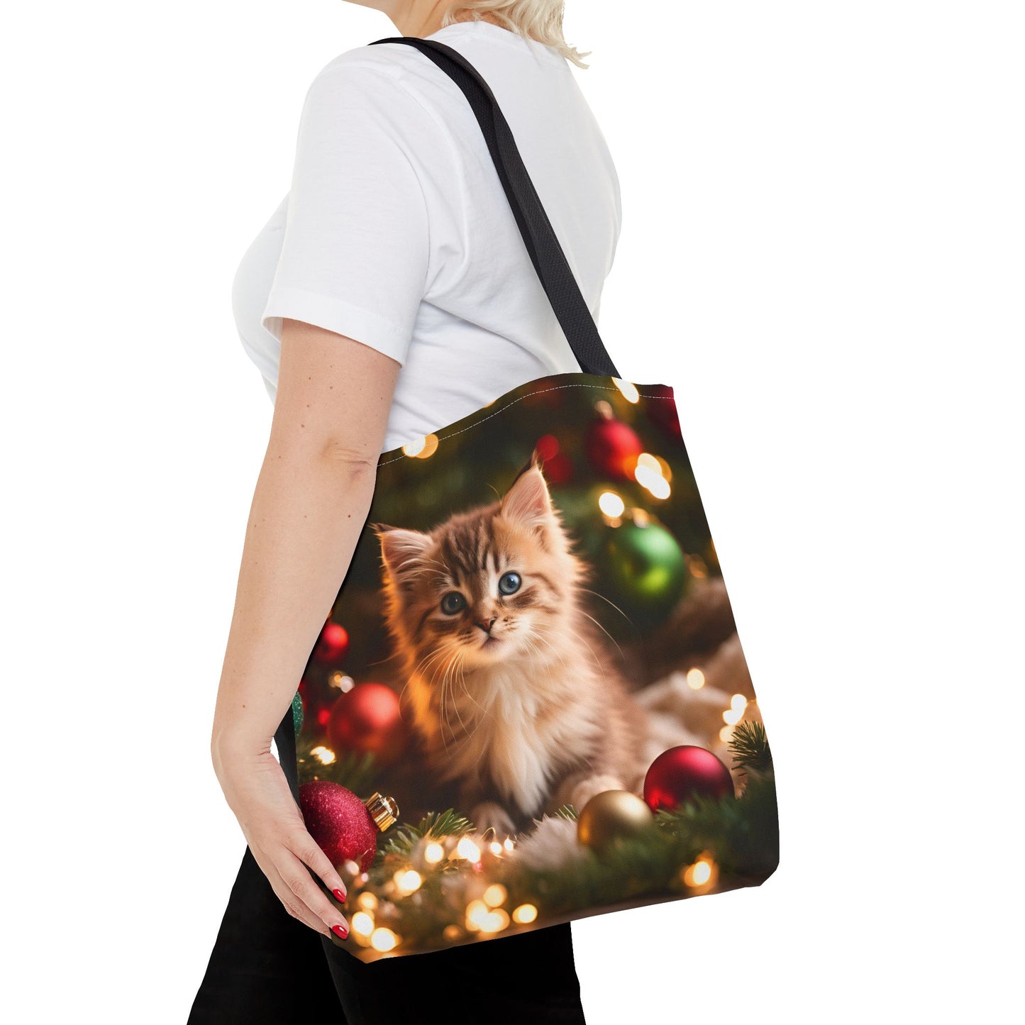 Cute Kitten Christmas Tote Bag