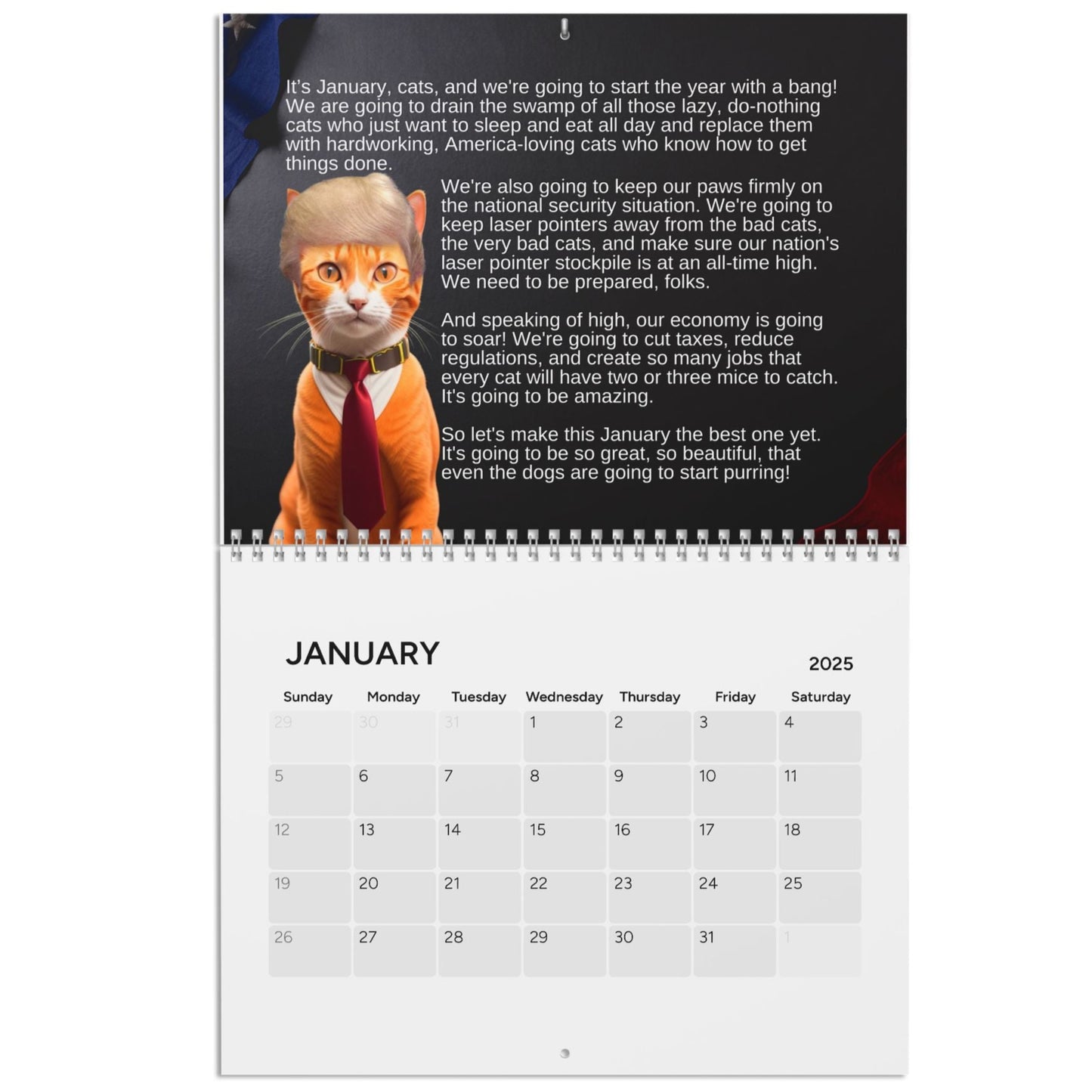 Trump Cat's Month-by-Month Calendar (2025)