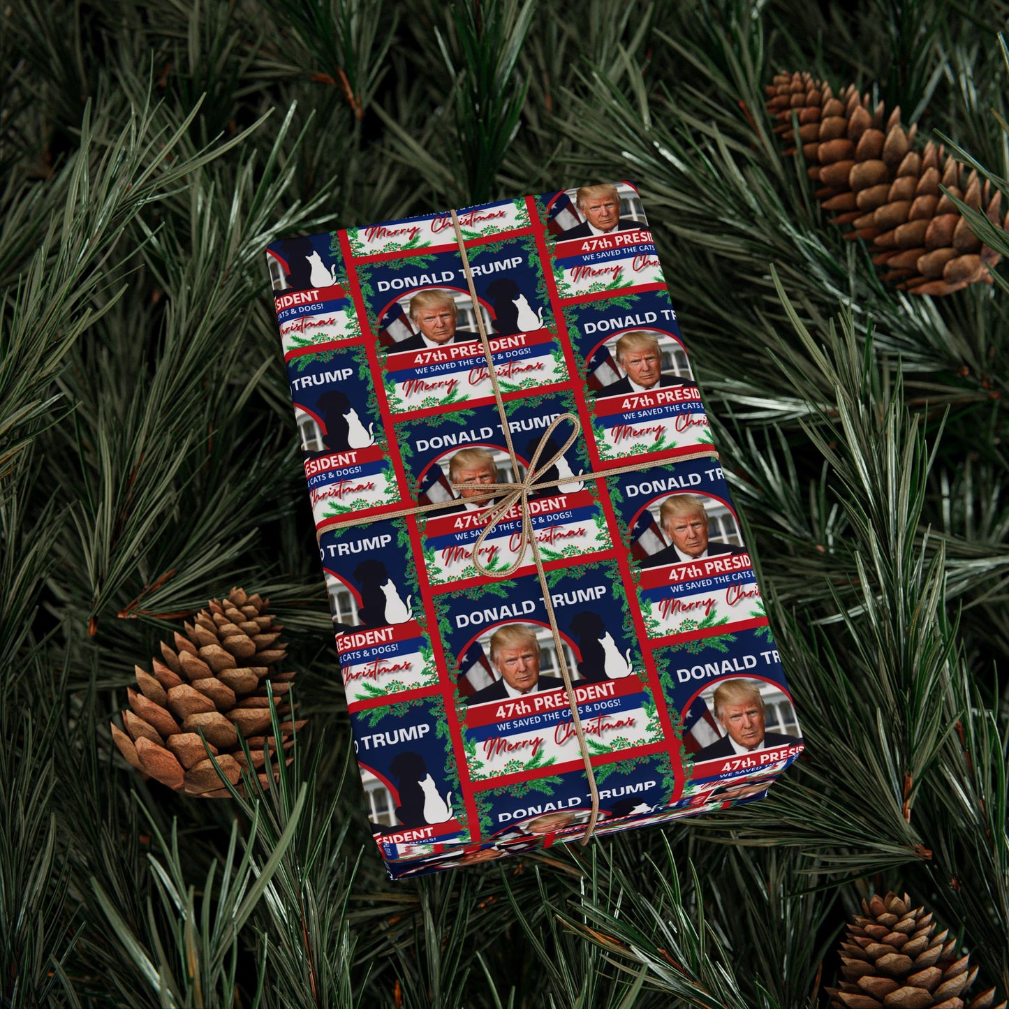 Donald Trump 47th President Christmas Wrapping Papers