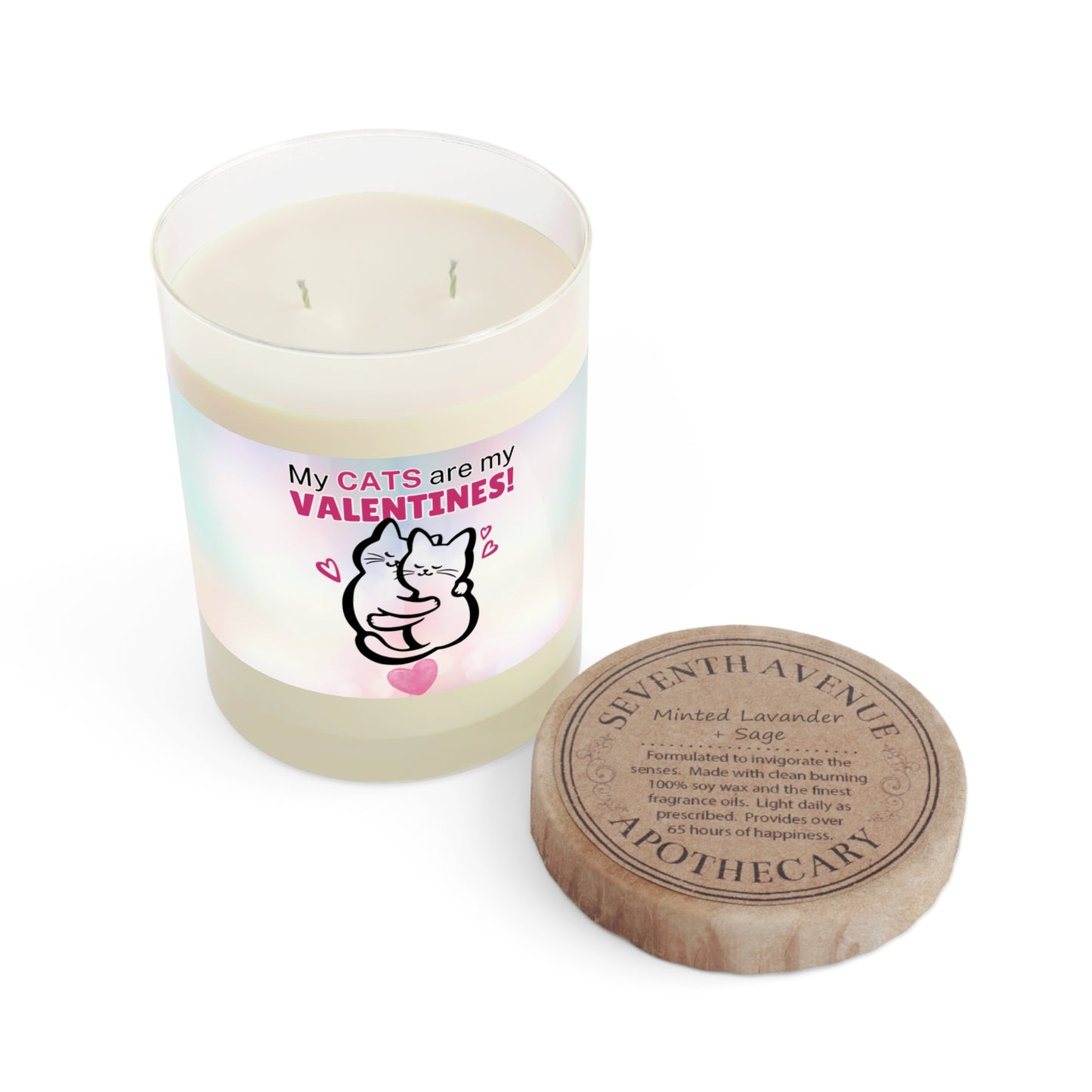 My Cats are my Valentines Scented Candle - Full Glass, 11oz