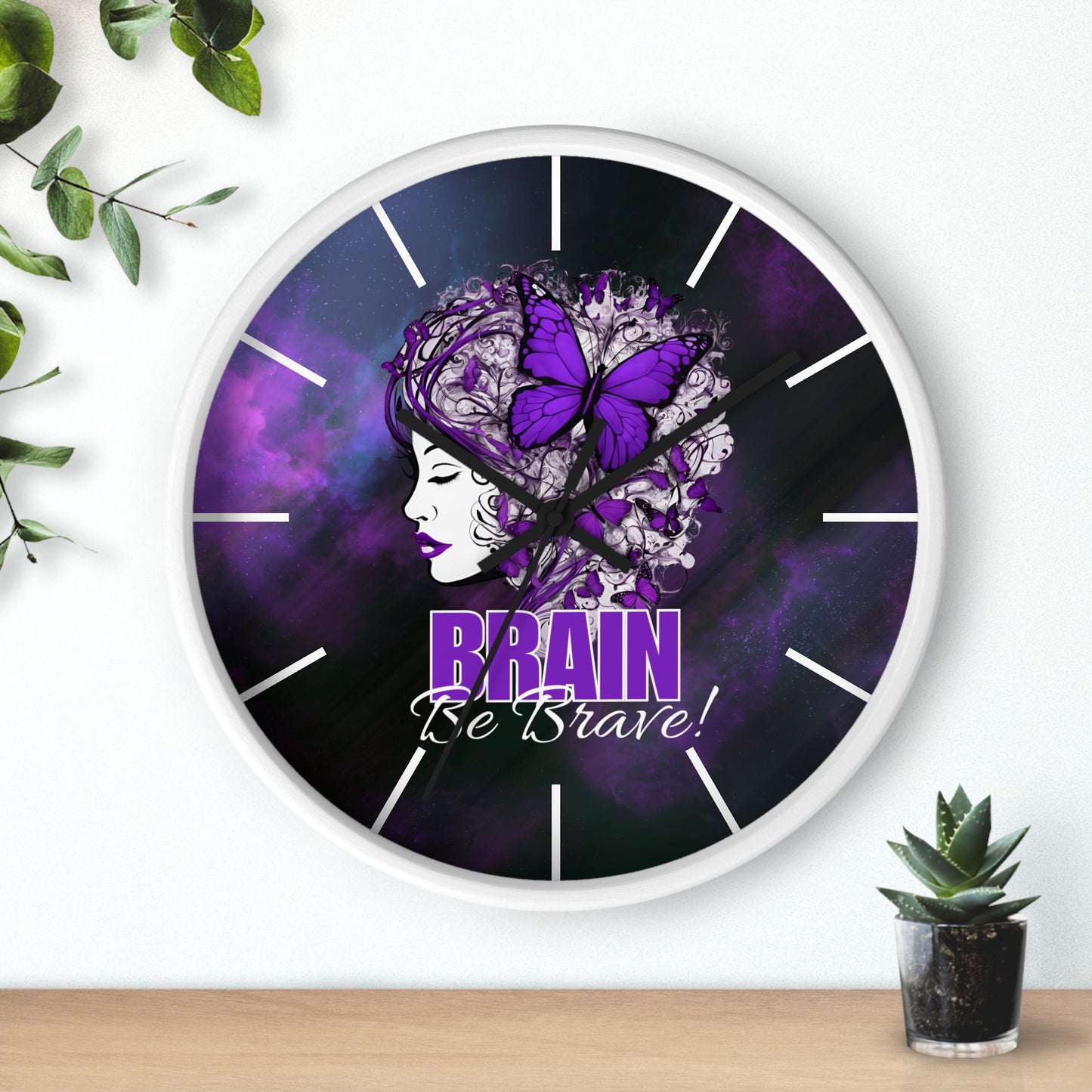 Beautiful Brain Be Brave Wall Clock