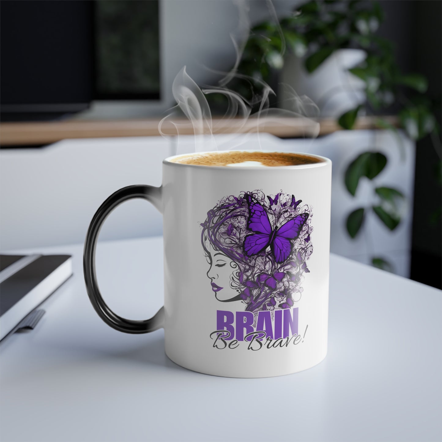 Beautiful Brain Be Brave Color Morphing Mug, 11oz