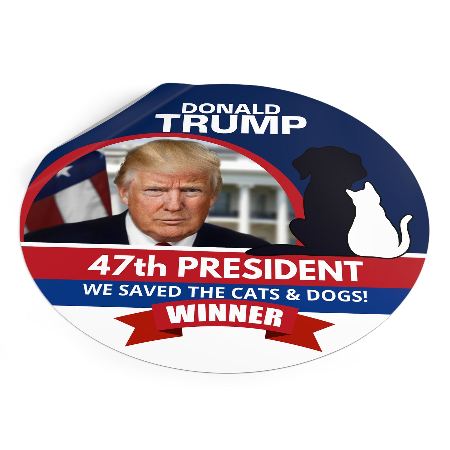 Trump 47th President Round Vinyl Stickers