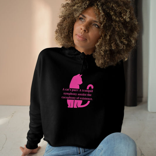 Purr Prose: Cacaphony of Life Crop Hoodie