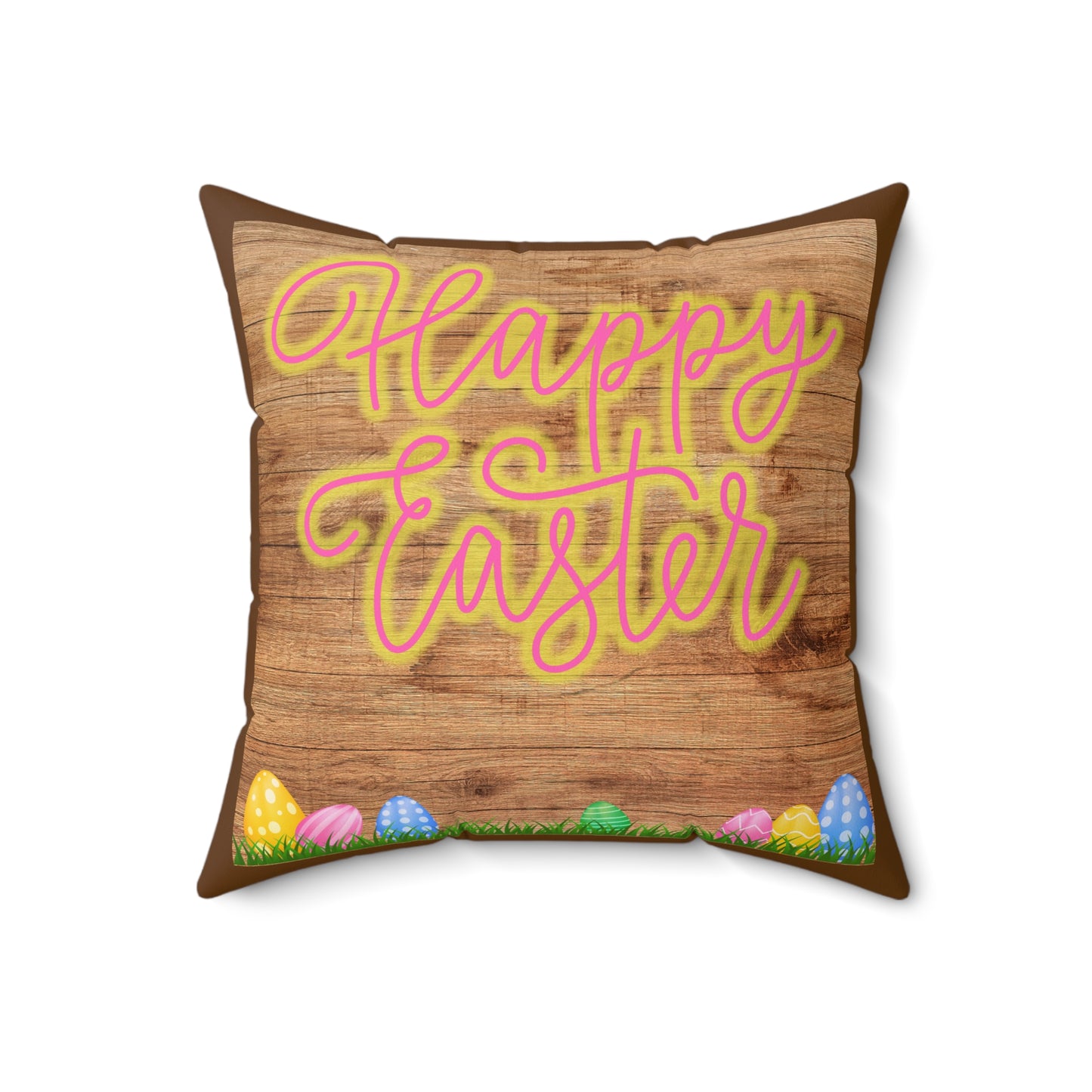 Happy Easter Spun Polyester Square Pillow