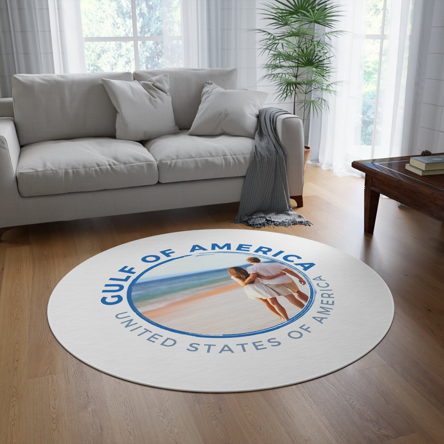 Gulf of America USA Round Rug