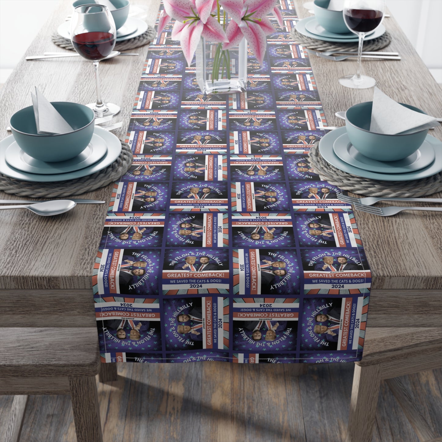 Felon & Hillbilly Greatest Comeback Table Runner (Cotton, Poly)