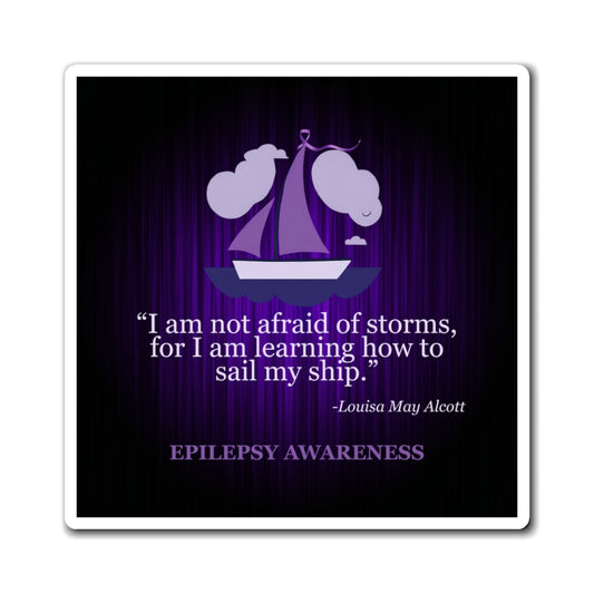 Inspirational Epilepsy Awareness Magnet - Sail My Ship Design