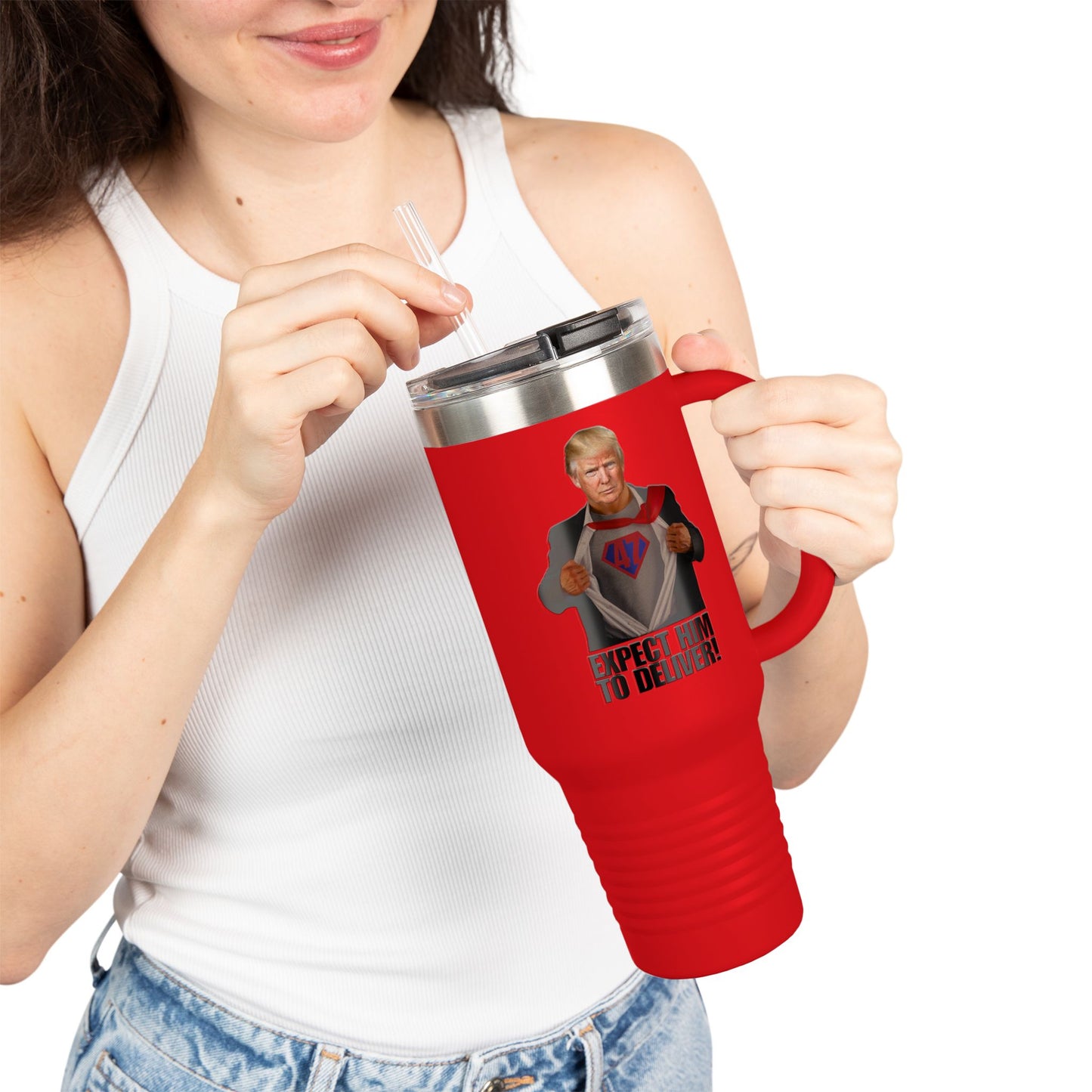 40oz Insulated Travel Mug - "Expect Him to Deliver"