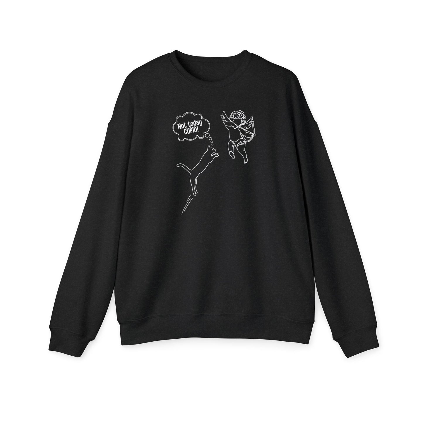 Not Today Cupid Valentine's Day Women's Drop Shoulder Sweatshirt