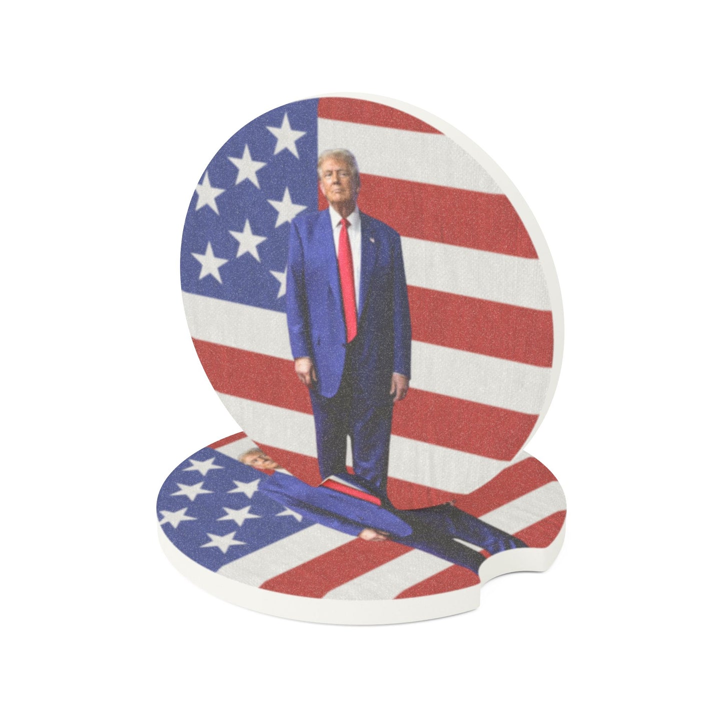 Patriotic Soapstone Car Coaster - Donald Trump Design