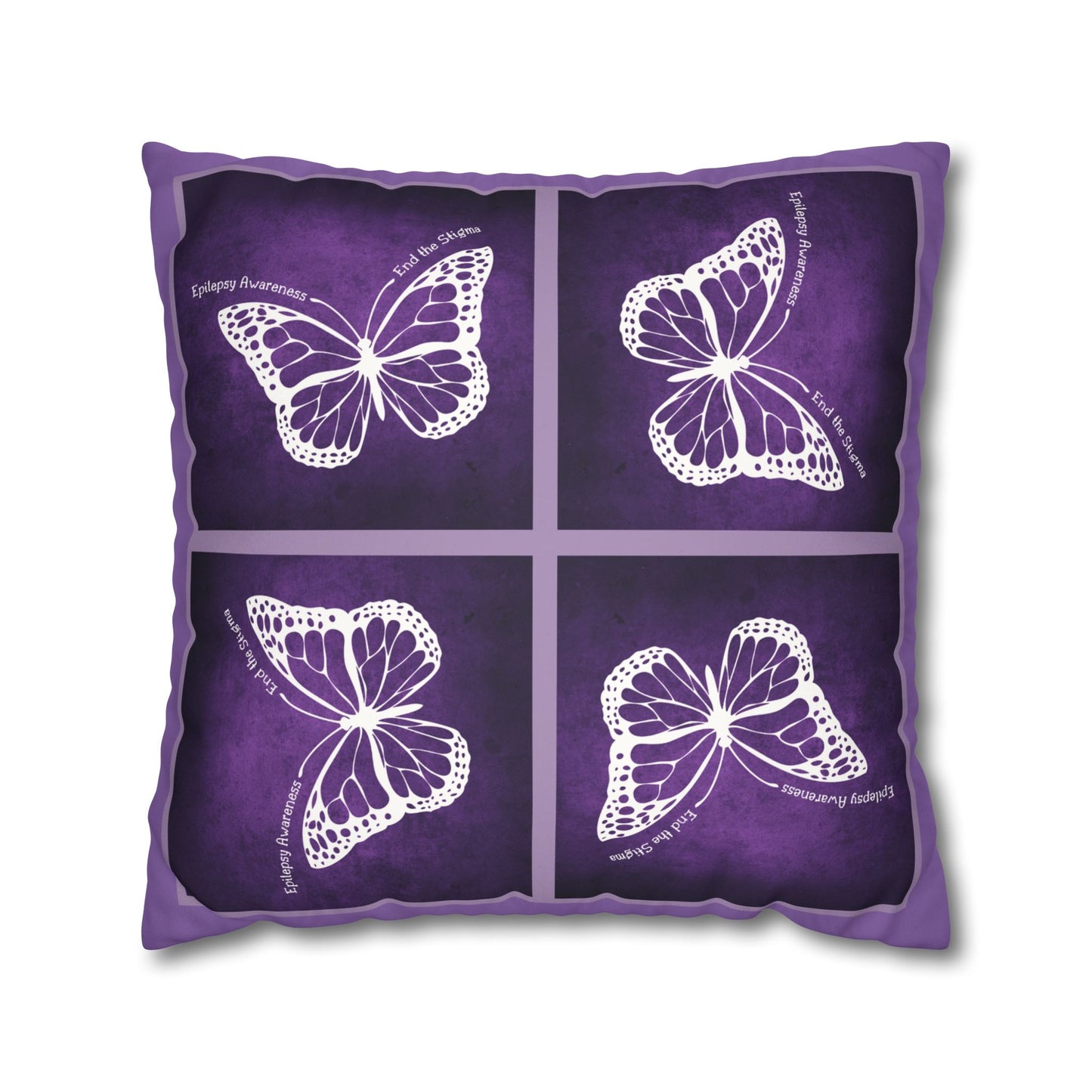 Butterfly Faux Suede Pillowcase for Epilepsy Awareness