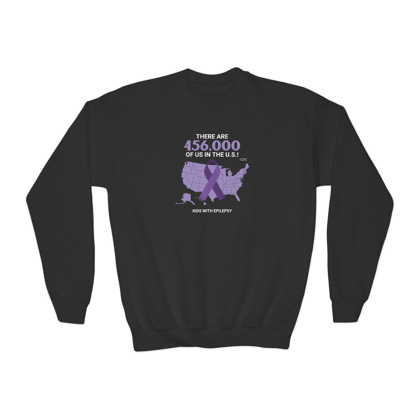 456,000 of Us Epilepsy Awareness Youth Crewneck Sweatshirt