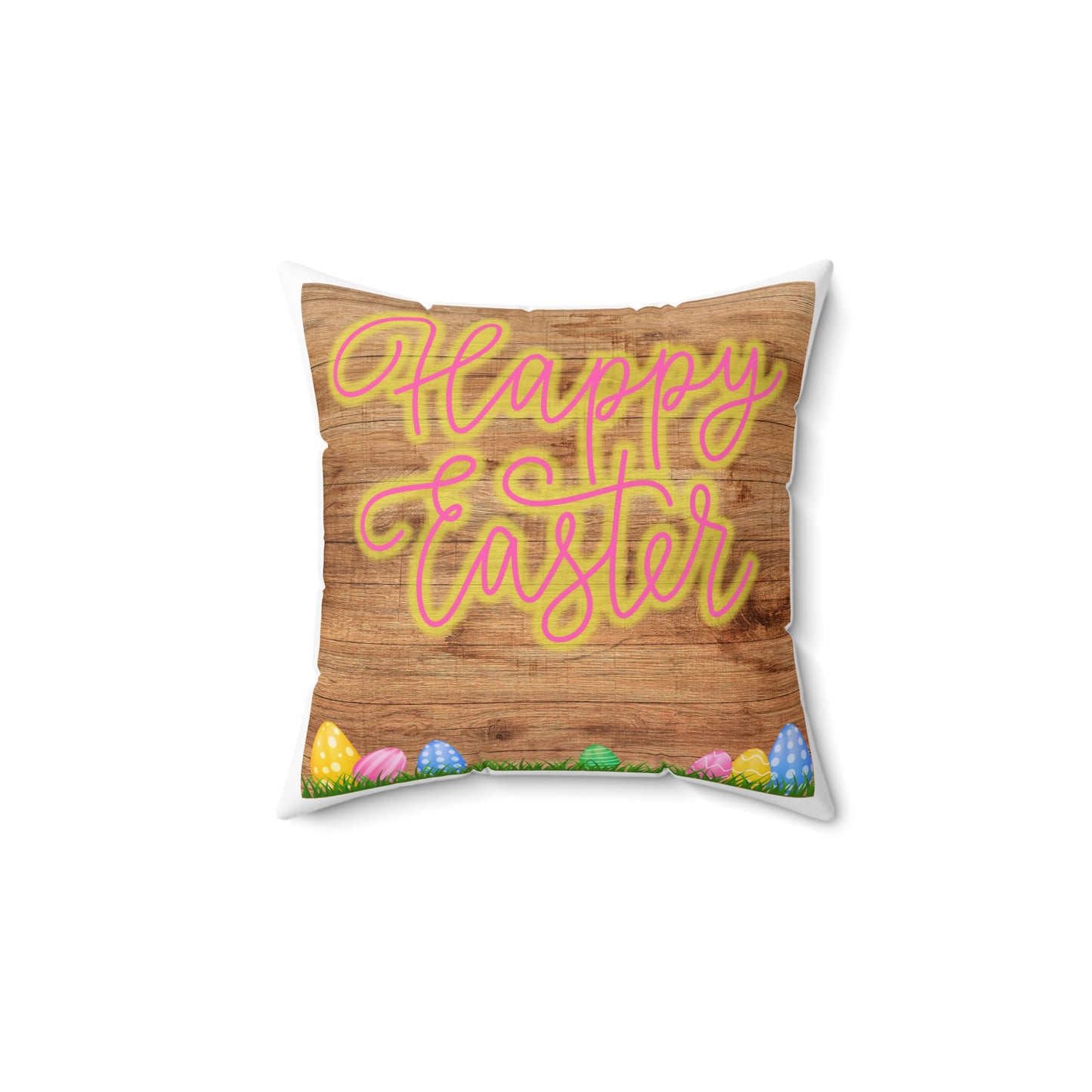 Happy Easter Spun Polyester Square Pillow