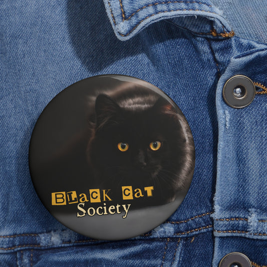 Black Cat Society Pin Buttons