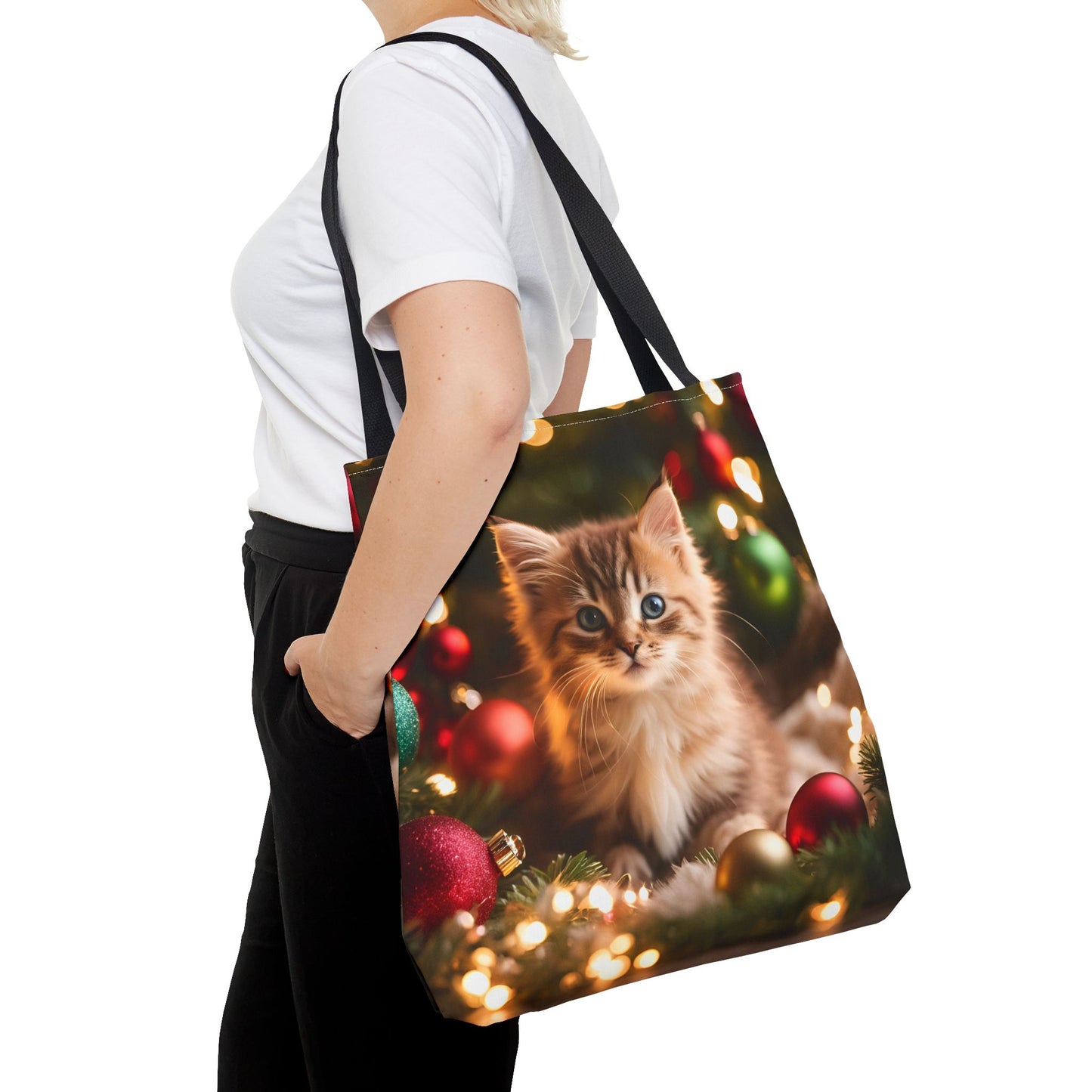 Cute Kitten Christmas Tote Bag