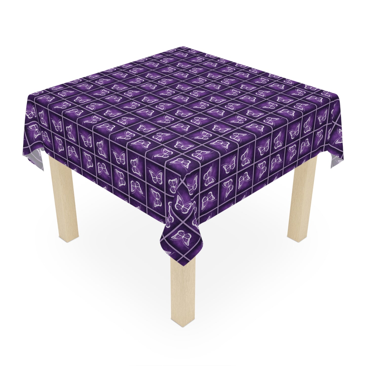 Purple Butterfly Design Purple Tablecloth