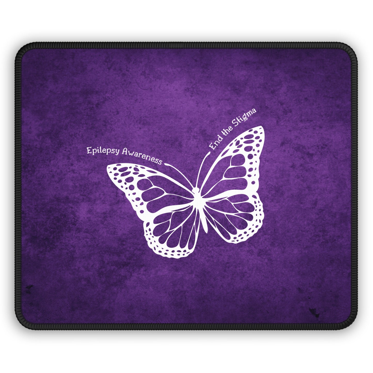 Epilepsy Awareness Gaming Mouse Pad - End the Stigma Purple Butterfly Design