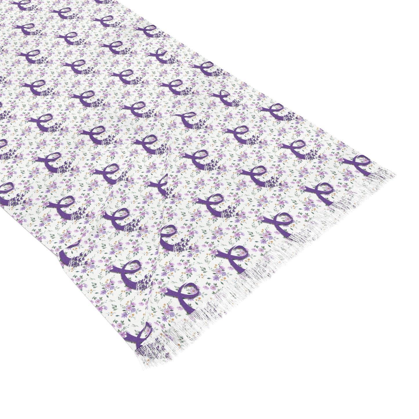 Purple Flowers Epilepsy Awareness Light Scarf