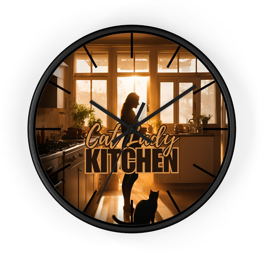 Brown Cat Lady Kitchen Wall Clock