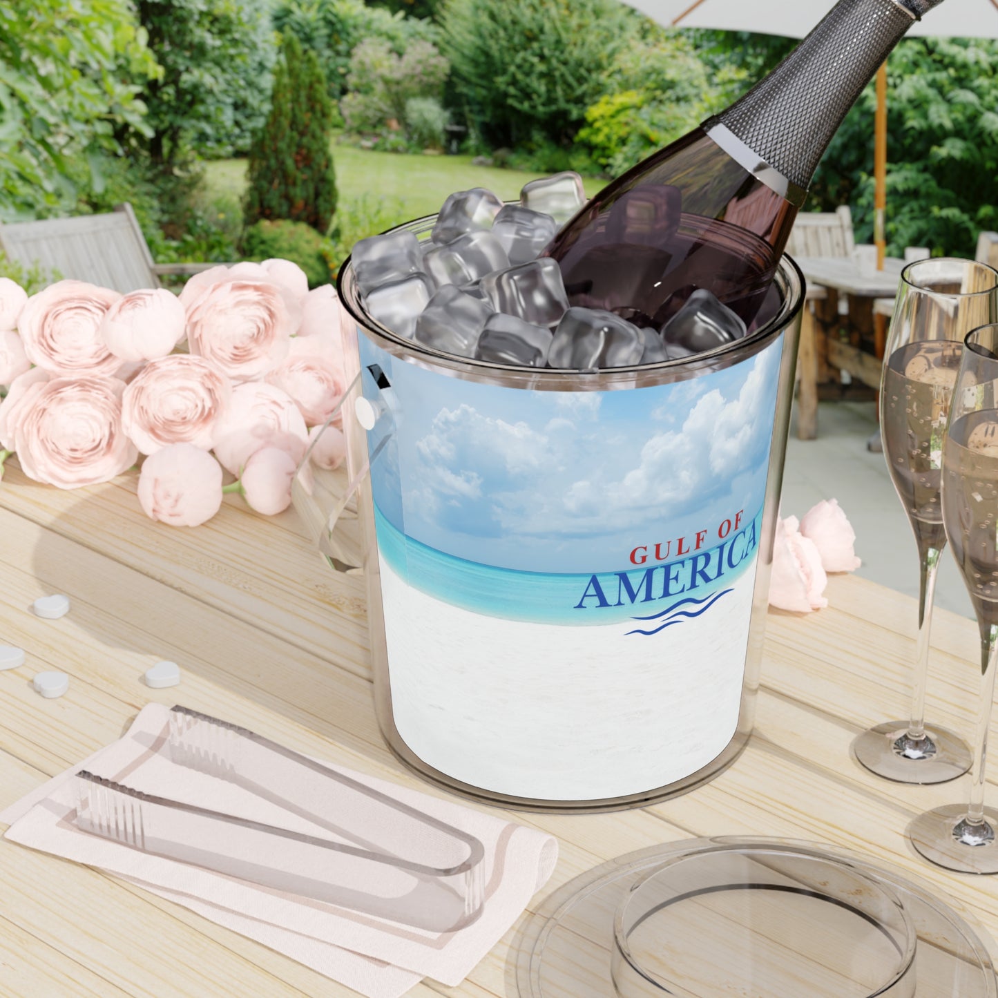 Gulf of America Ice Bucket with Tongs – Ideal for Summer Parties and Beach Gatherings