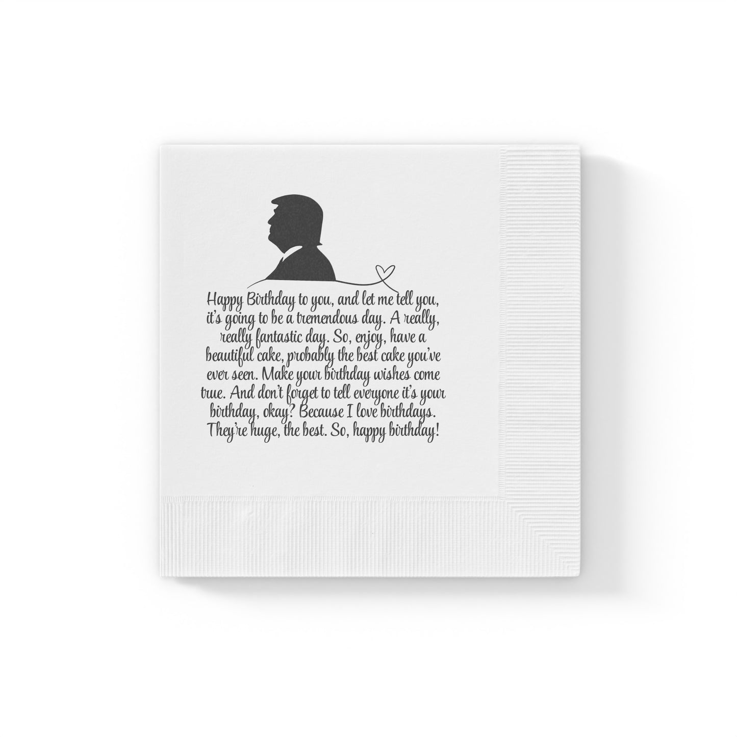 Trump Birthday Wishes White Coined Napkins