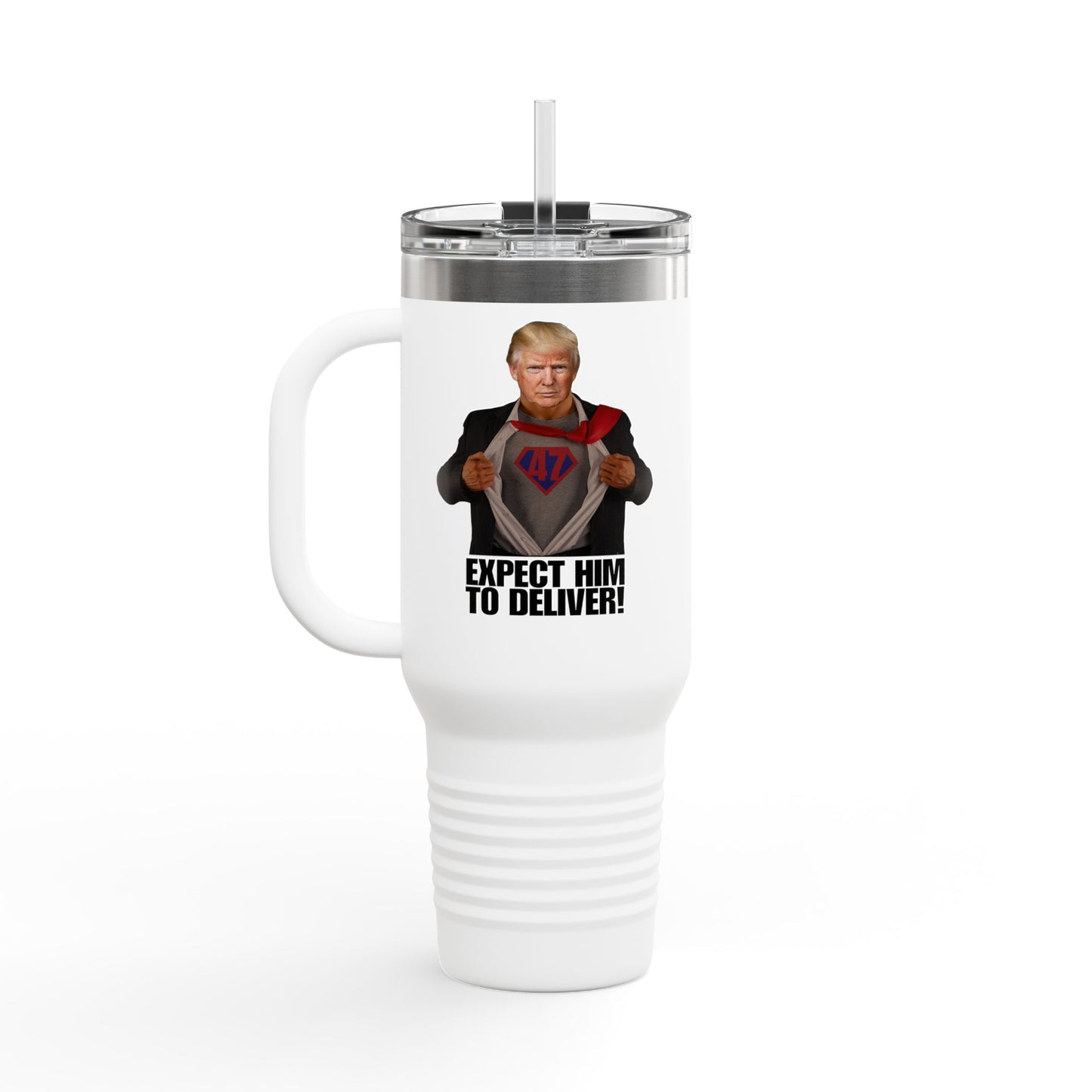 40oz Insulated Travel Mug - "Expect Him to Deliver"