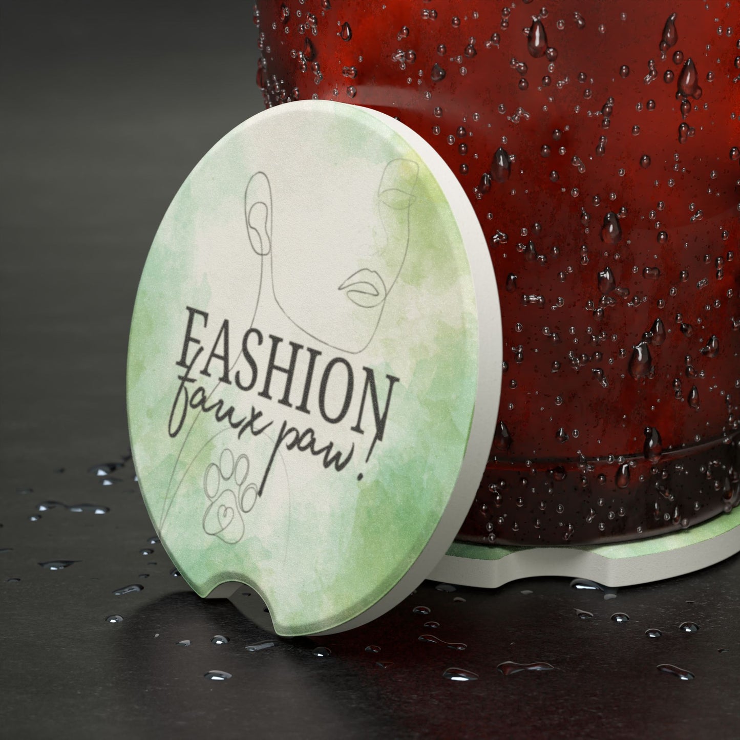 Fashion Faux Paw Soapstone Car Coaster