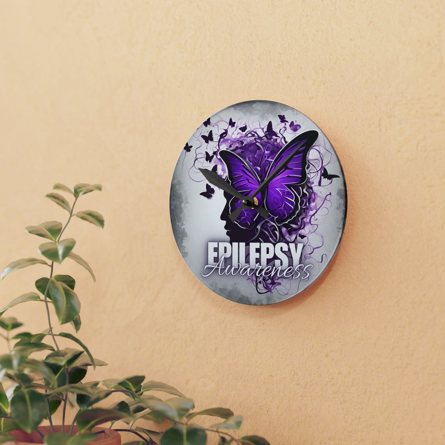 Epilepsy Awareness Acrylic Wall Clock