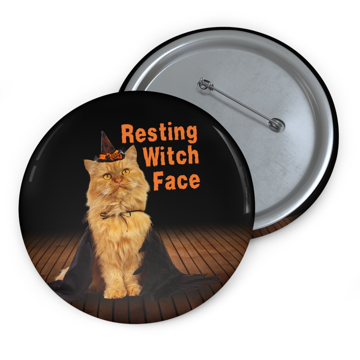 Resting Witch Face Pin Buttons