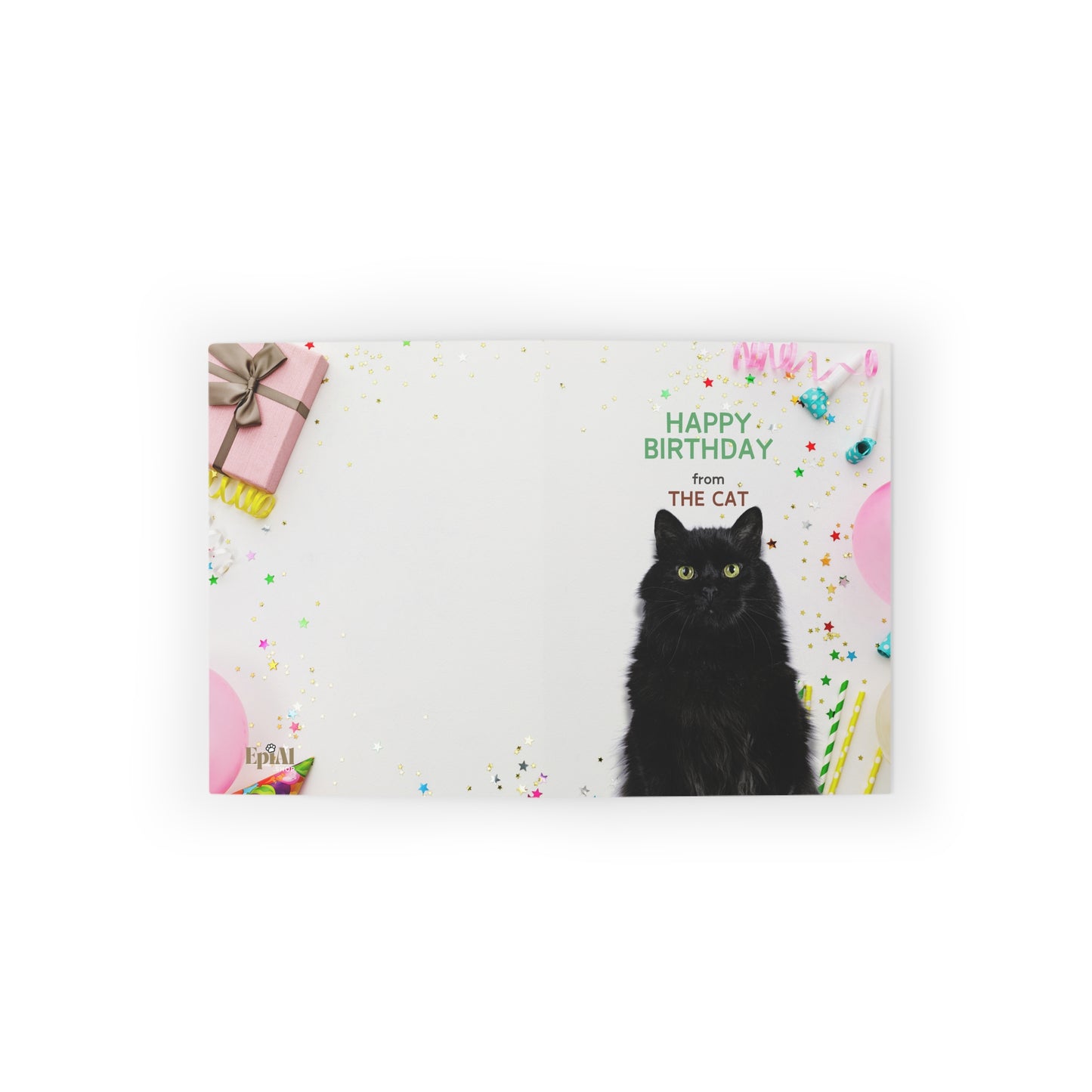 Happy Birthday from the Cat Greeting Cards, blank inside (8, 16, and 24 pcs)