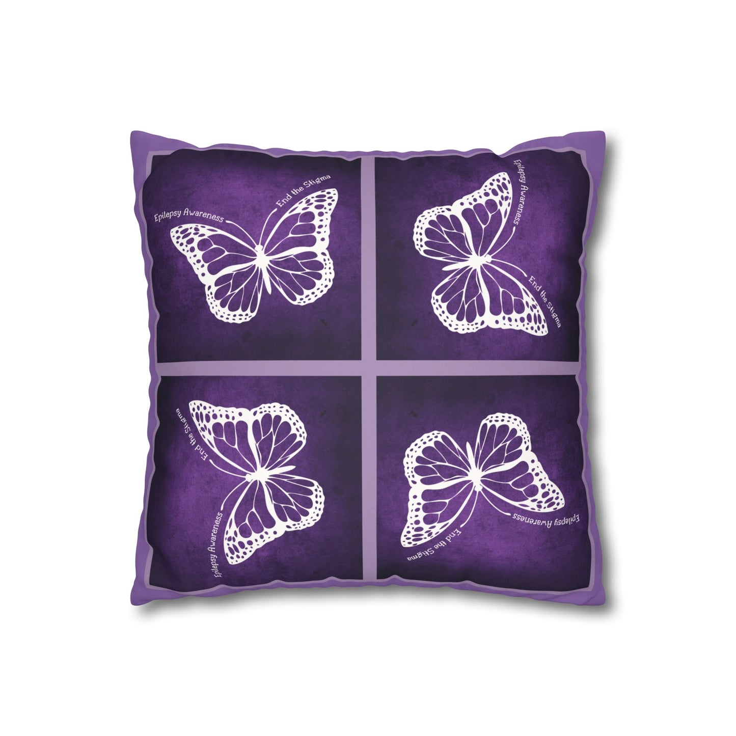 Butterfly Faux Suede Pillowcase for Epilepsy Awareness