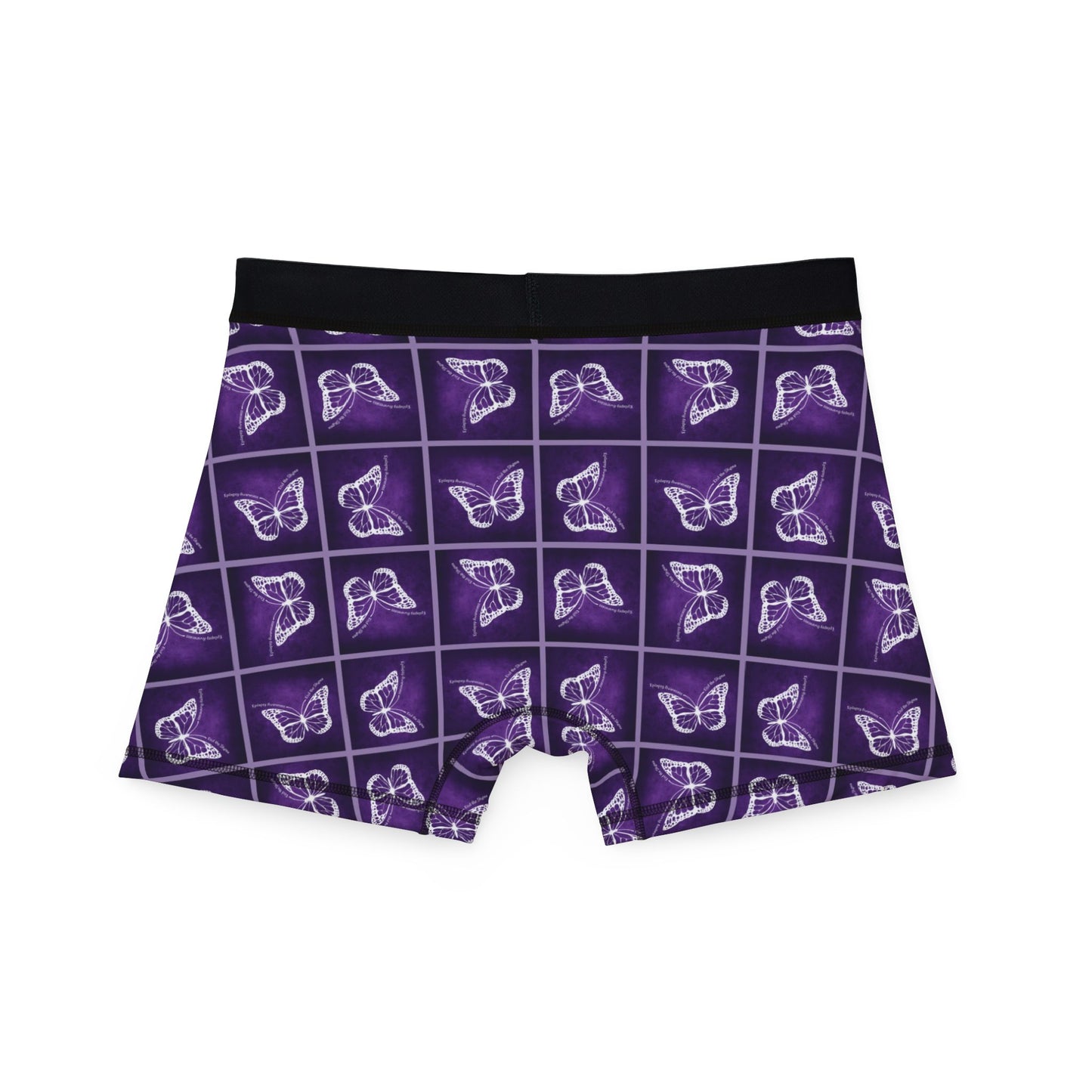 Epilepsy Awareness Men's Boxers with Purple Butterfly Design