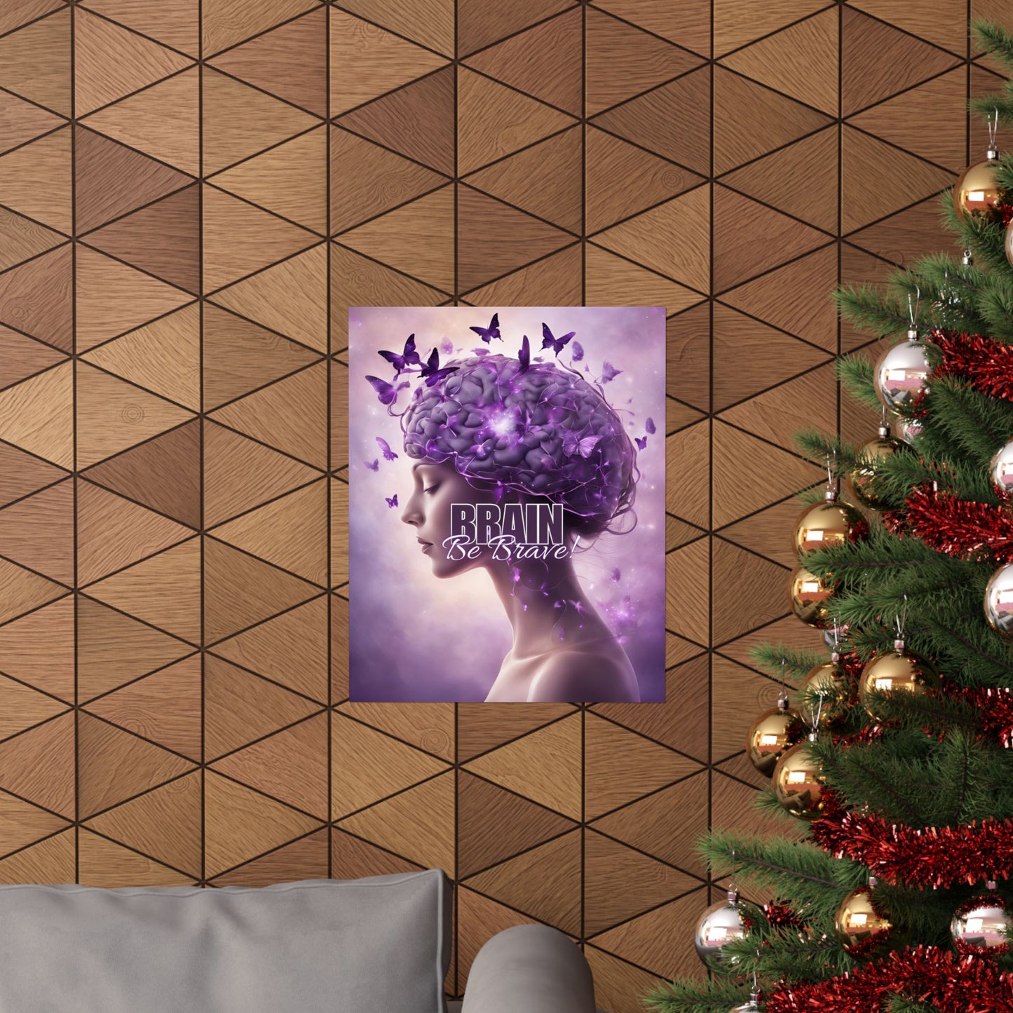 Purple Brain Be Brave Matte Vertical Posters