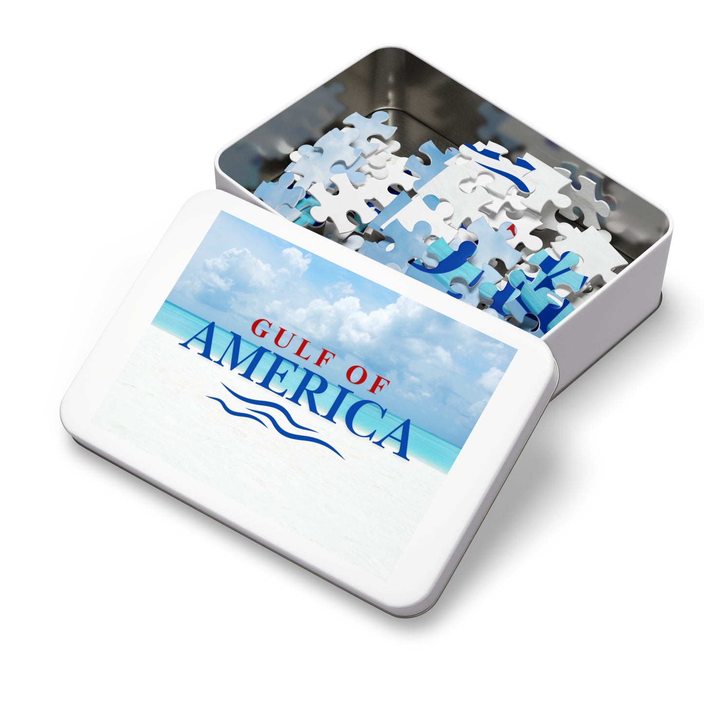 Gulf of America Jigsaw Puzzle with Tin