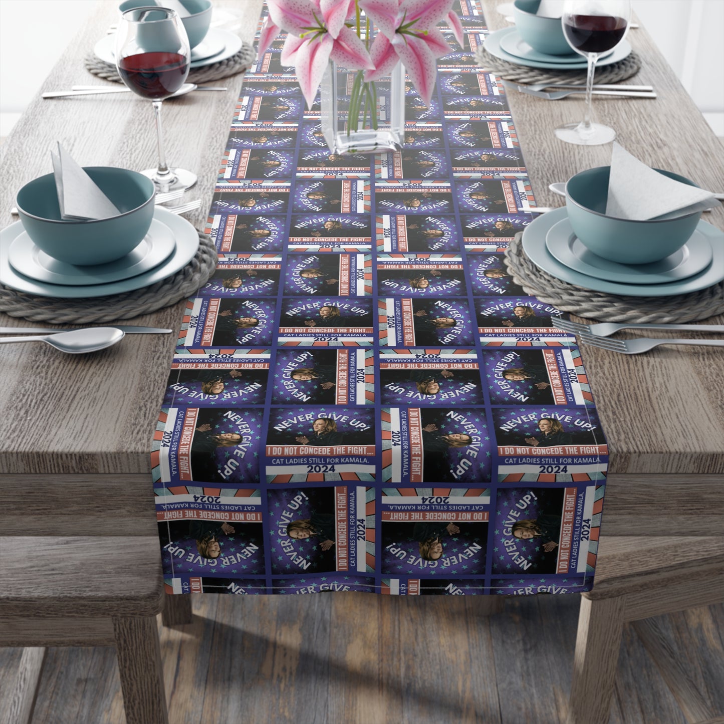 Kamala - Never Give Up Table Runner (Cotton, Poly)