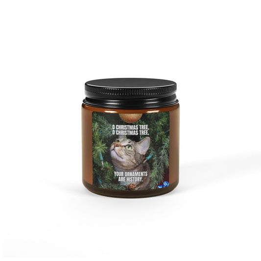 O Christmas Tree Scented Soy Candle (Amber Jar)