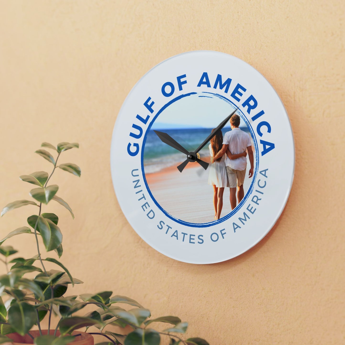 Gulf of America Acrylic Wall Clock - Coastal Home Decor, Beach Lover Gift