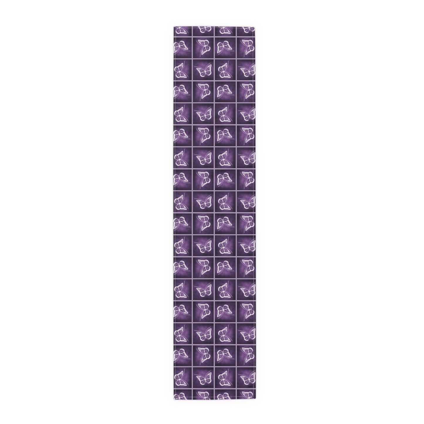 Elegant Purple Butterfly Design Table Runner