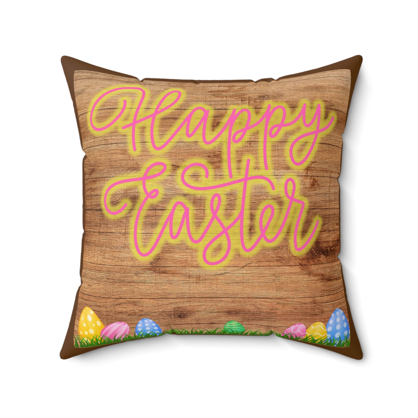 Happy Easter Spun Polyester Square Pillow