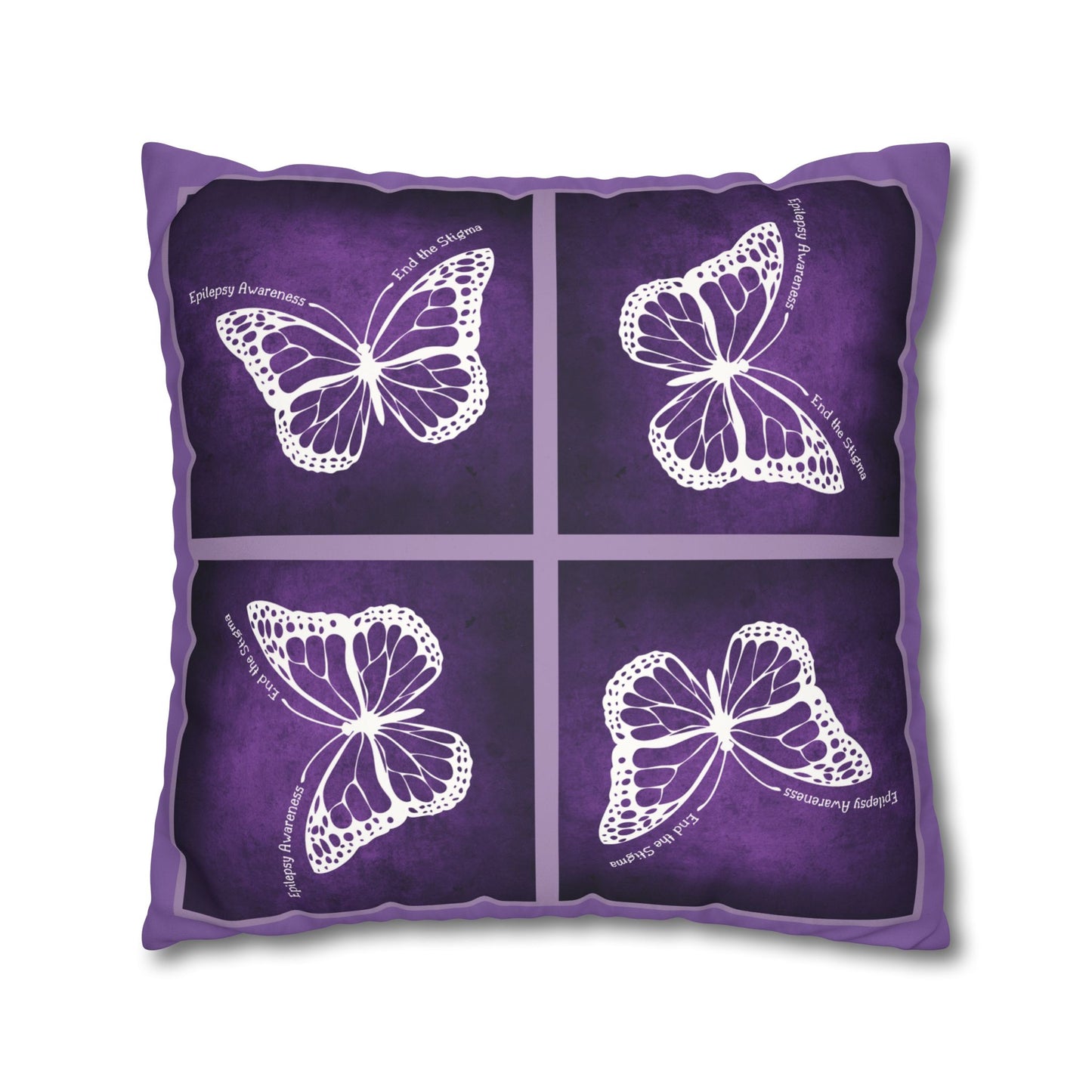 Butterfly Faux Suede Pillowcase for Epilepsy Awareness