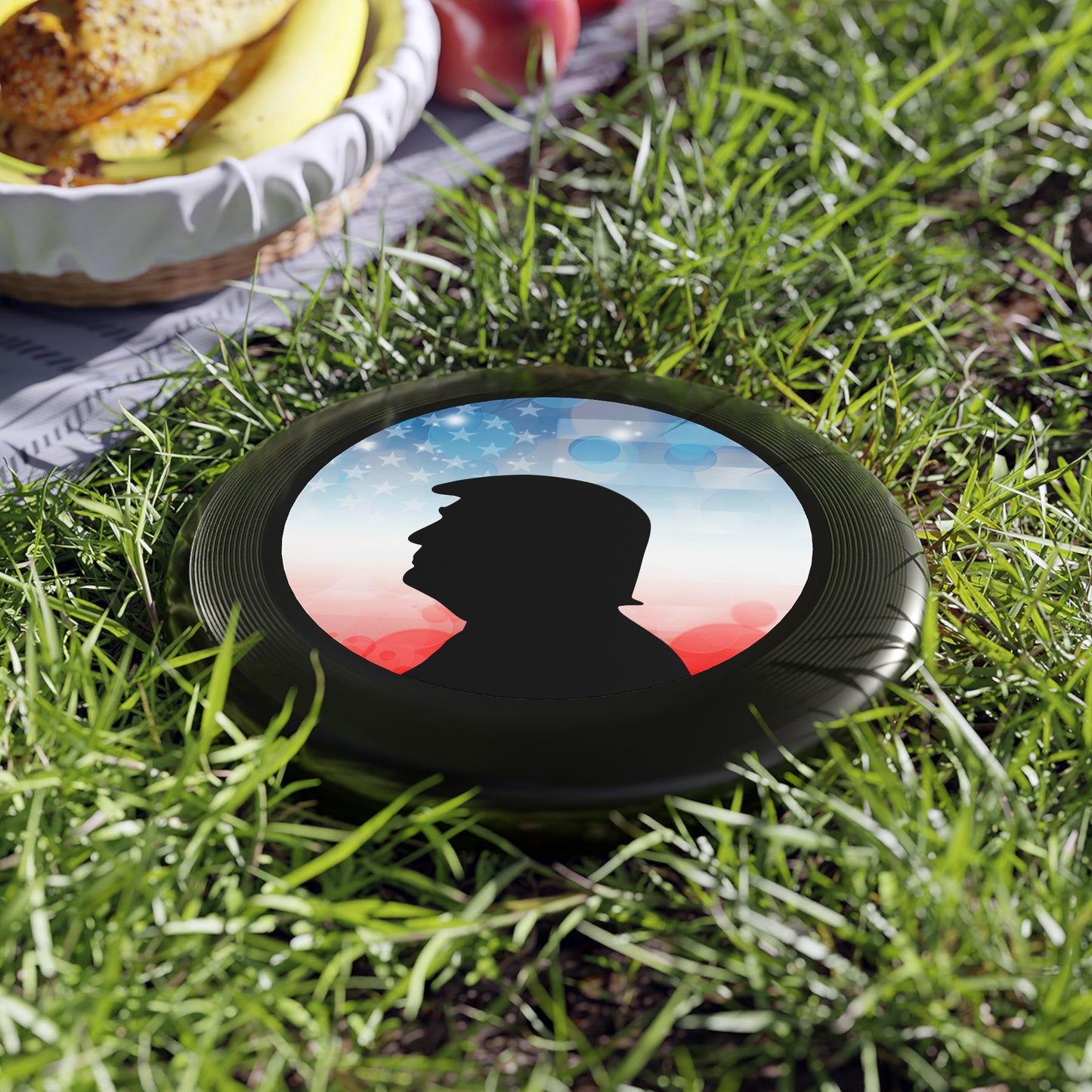 Patriotic Frisbee with Trump Silhouette - Perfect for Outdoor Fun and Celebrations