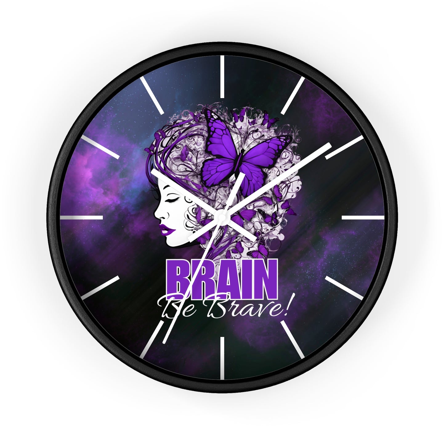 Beautiful Brain Be Brave Wall Clock