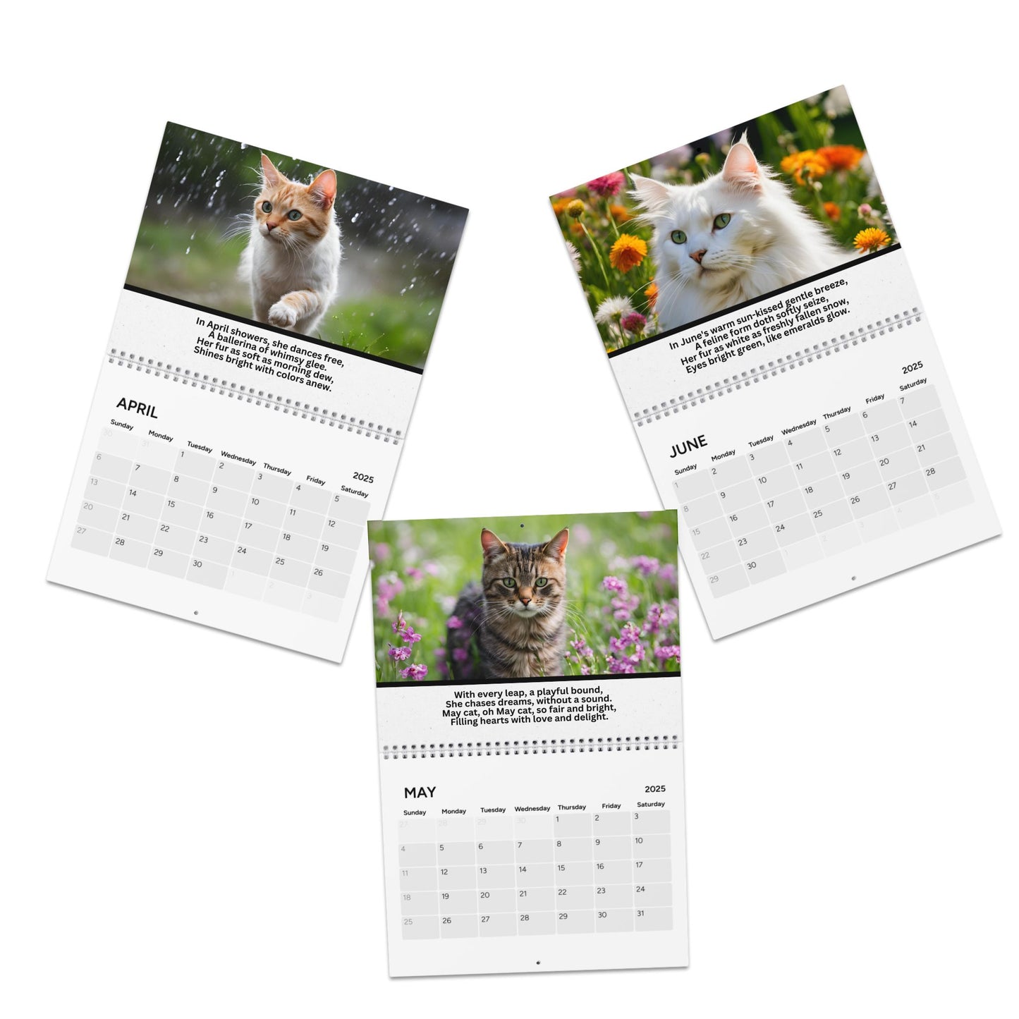 Cat Poetry Month-by-Month Calendar (2025)