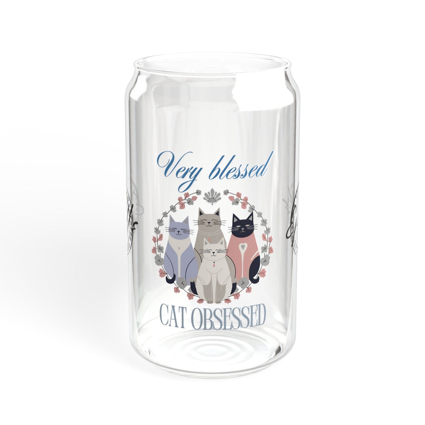 Very Blessed Cat Obsessed Sipper Glass, 16oz