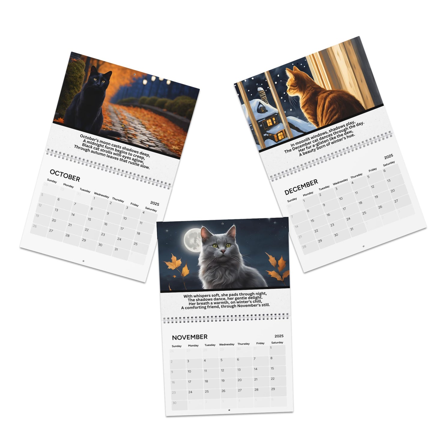 Cat Poetry Month-by-Month Calendar (2025)