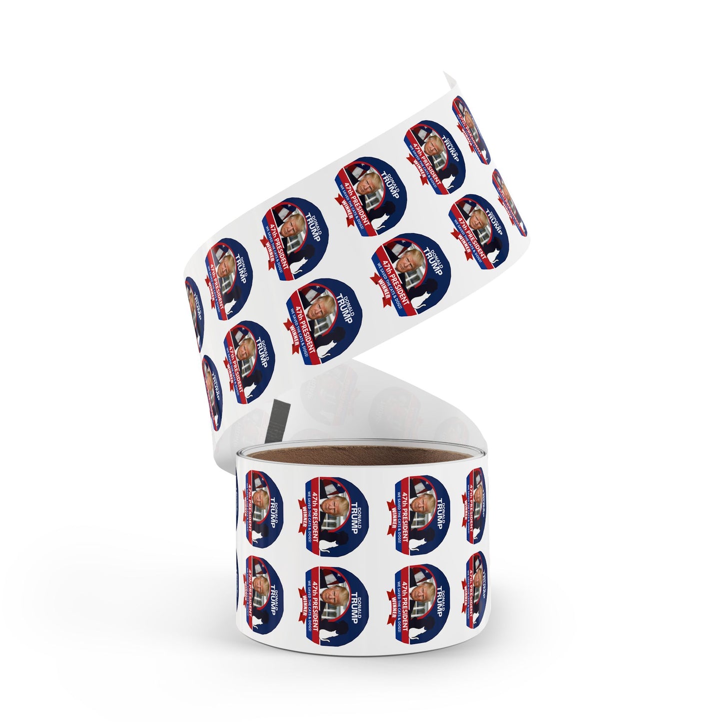 Trump 47th President Round Sticker Label Rolls