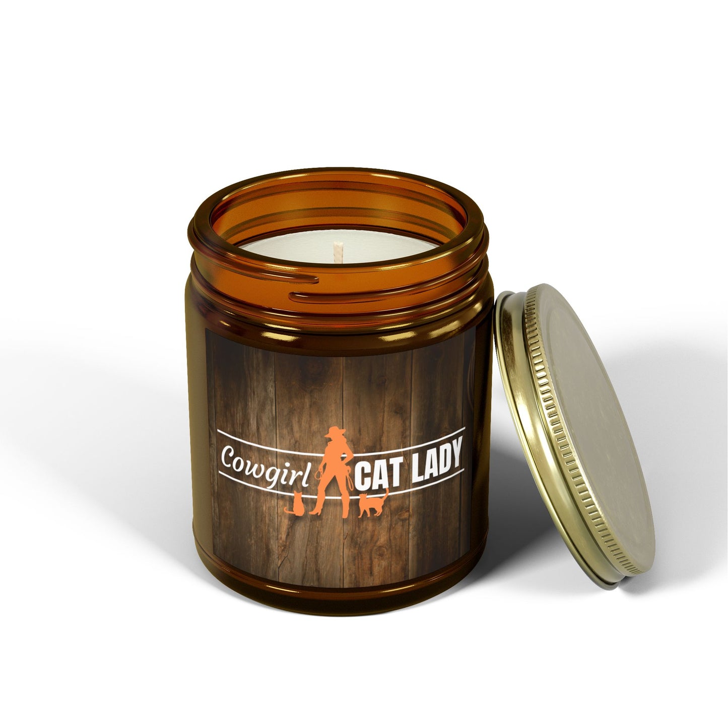 Cowgirl Cat Lady Scented Coconut Apricot Candles (4oz, 9oz)