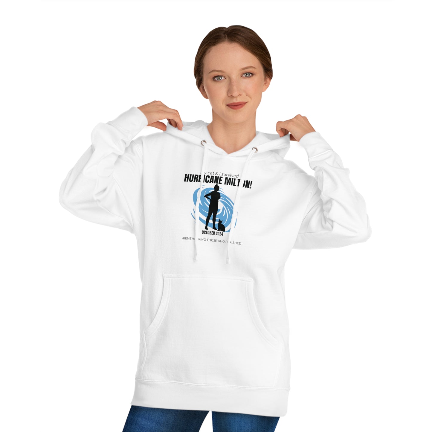 Hurricane Milton Cat Lady Survivor Hooded Sweatshirt